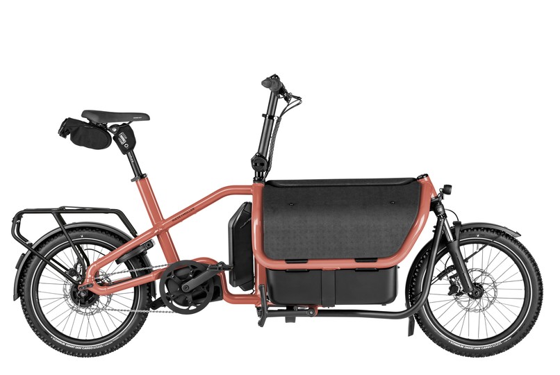 Riese & Müller Carrie2, vélo cargo biporteur, vu de profil.