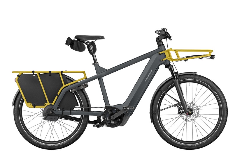 Riese & Müller Multicharger3, vélo cargo longtail, vu de profil.