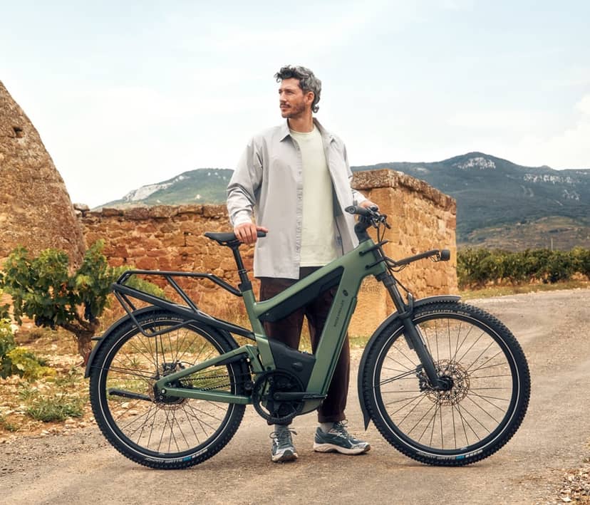 Collection of four insulated travel bottles on wooden shelf.
