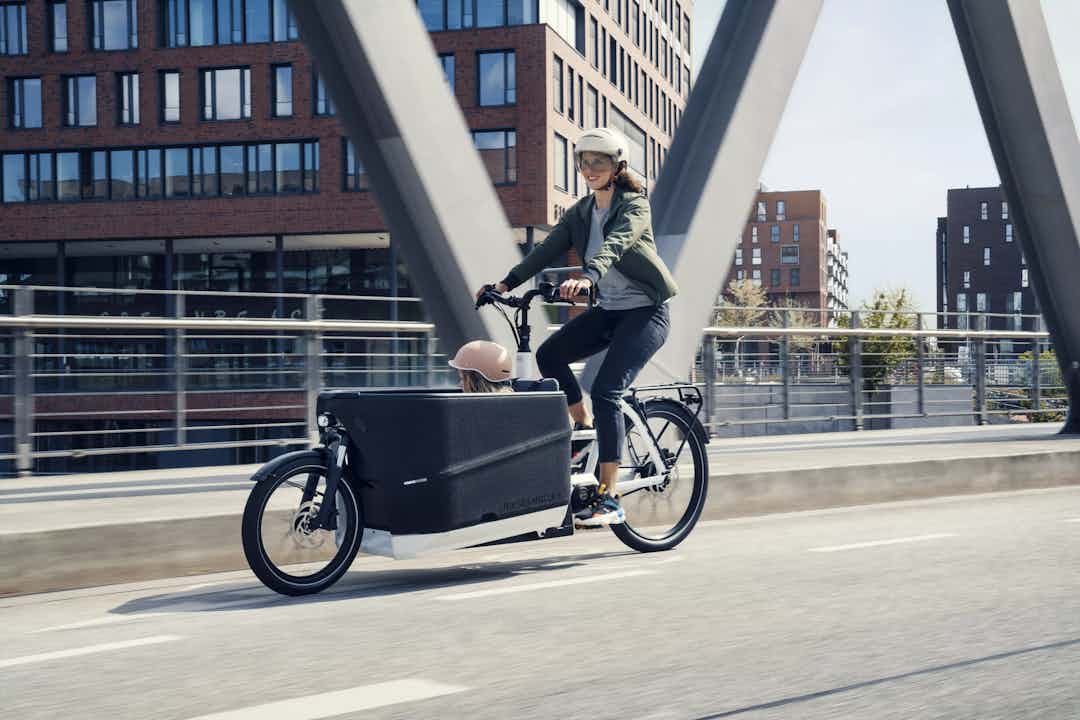 Vélo cargo avec des enfants, Transporter Riese & Muller
